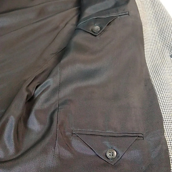 OSCAR DE LA RENTA CLASSIC GLEN PLAID SOFT LIGHTWEIGHT 100% WOOL JACKET - Picture 5 of 8